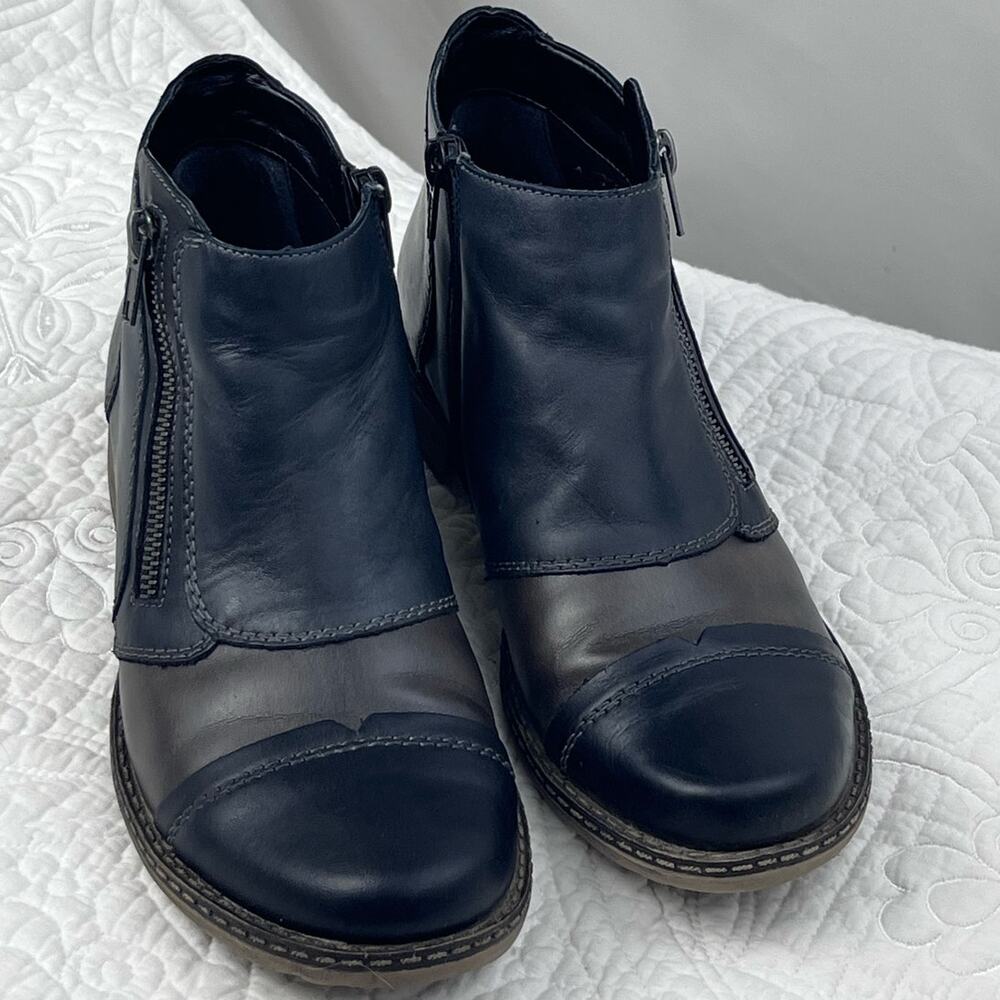 Remonte Women's Size 6 Black Flannel Lined Zip Ankle Winter Boot Bootie